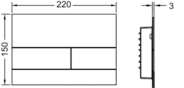 Металлическая панель смыва унитаза TECEsquare II для системы с двойным смывом (белый матовый) 9240834