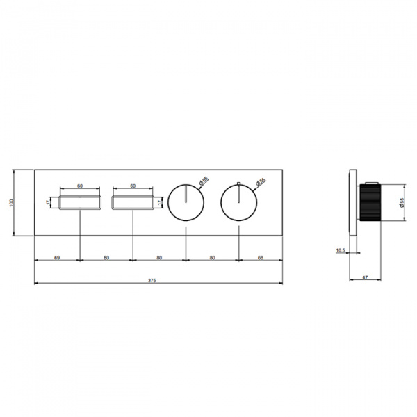 Gessi Hi-Fi Встраиваемые части для термостатического смесителя, 63012#706