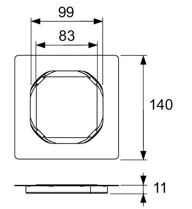 Основа для плитки TECEdrainpoint S, 100 мм, из нержавеющей стали, без рамки, 3660016
