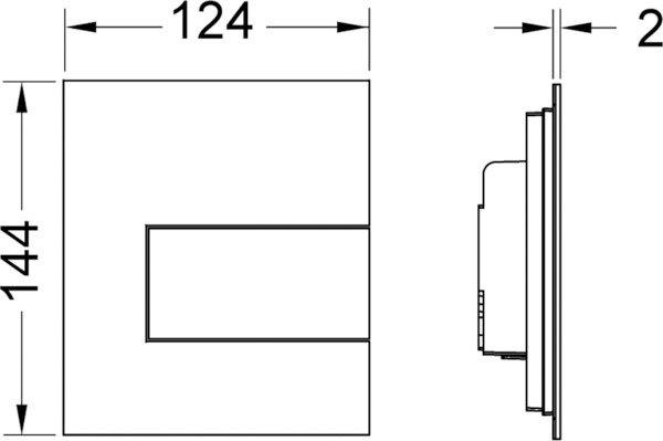 Металлическая панель смыва TECEsquare с картриджем для писсуара (нержавеющая сталь, сатин, покрытие против отпечатков) 9242810