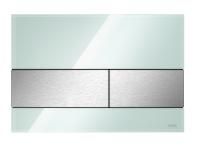 Стеклянная панель смыва унитаза TECEsquare для системы с двойным смывом (цвет панели- мятный зеленый, цвет клавиш - нержавеющая сталь, сатин) 9240804