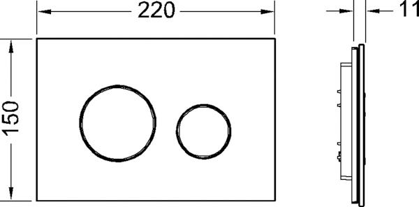 Панель смыва унитаза TECEloop для системы двойного смыва (цвет панели- белый, цвет клавиш - хром глянцевый) 9240660
