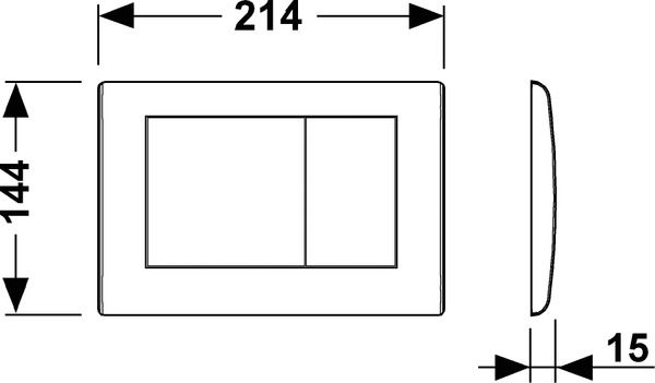 Панель смыва унитаза TECEplanus для двойной системы смыва (нержавеющая сталь, сатин) 9240320