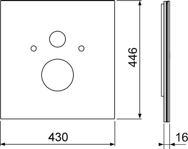 Стеклянная панель TECElux для установки стандартного унитаза, нижняя, стекло белое, 9650100