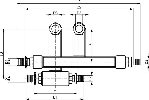 Монтажный набор TECEflex для подключения радиаторов к плинтусной разводке