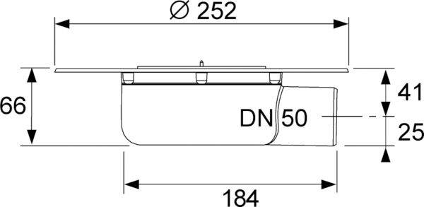Сифон TECEdrainpoint S DN 50, для террасы, с универсальным фланцем  Seal System, 3601401
