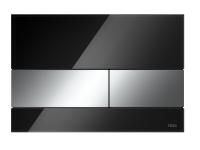 Стеклянная панель смыва унитаза TECEsquare для системы с двойным смывом (цвет панели- черный, цвет клавиш - хром глянцевый) 9240807
