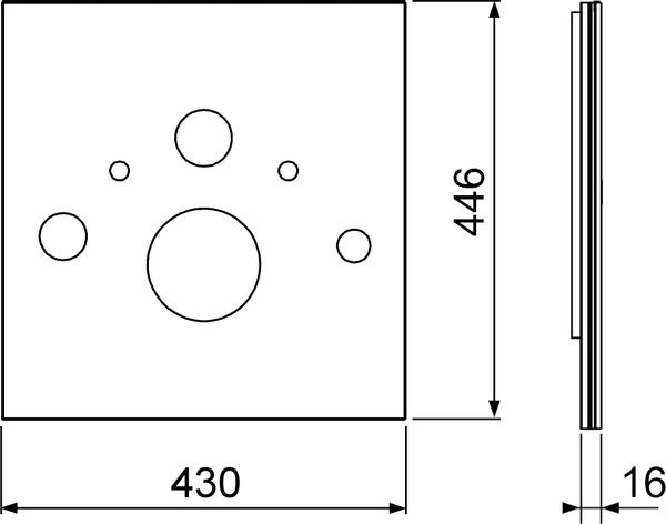 Стеклянная панель TECElux для установки унитазов-биде (Toto, Geberit), нижняя, стекло черное, 9650106