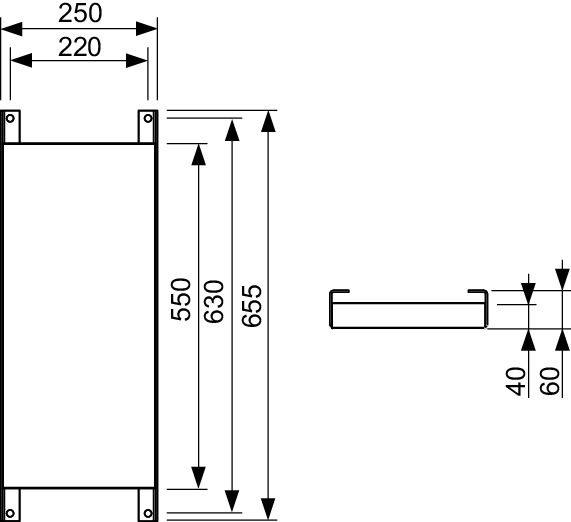 Монтажная панель TECEprofil для поручней и опорных систем, 9042003
