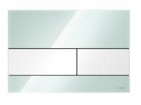Стеклянная панель смыва унитаза TECEsquare для системы с двойным смывом (цвет панели- мятный зеленый, цвет клавиш - белый) 9240803