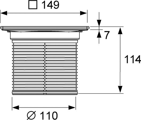 Декоративная решетка TECEdrainpoint S "quadratum", 150 мм, в стальной рамке, с монтажным элементом, 3660008