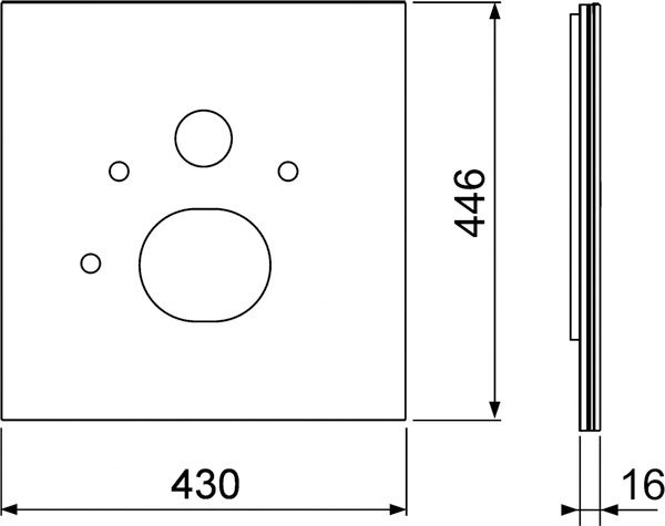 Стеклянная панель TECElux для установки унитазов-биде (Geberit Aquaclean Sela и т. п.), нижняя, стекло черное, 9650108