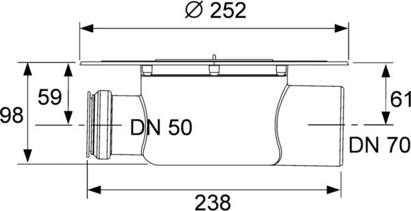 Сифон TECEdrainpoint S DN 70, с универсальным фланцем Seal System, 3603500