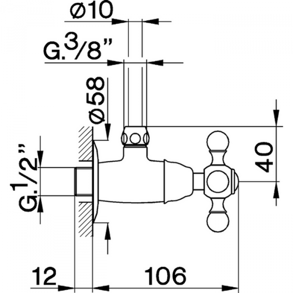 Угловой вентиль 1/2 CISAL Complementi AR00146021
