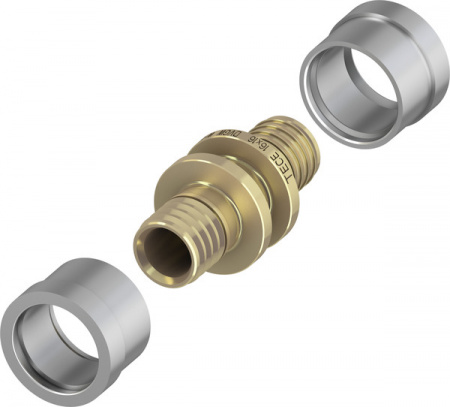 Соединение труба-труба SLQ TECEfloor, аксиальная запрессовка, для цельнопластиковых труб