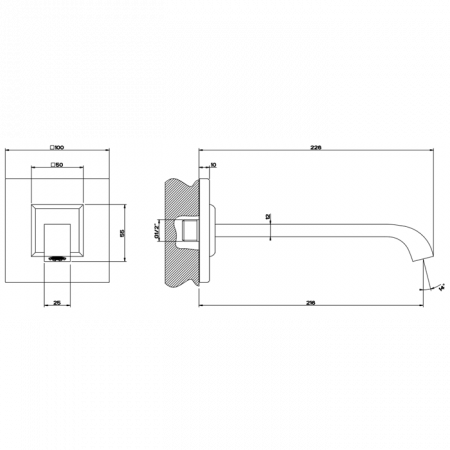 Gessi Mimi Излив настенный 216мм, 31205#031