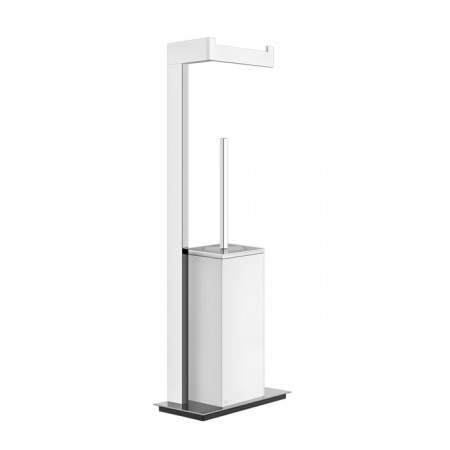 Gessi Rettangolo Стойка с держателем для туалетной бумаги и ершиком, 20933#031
