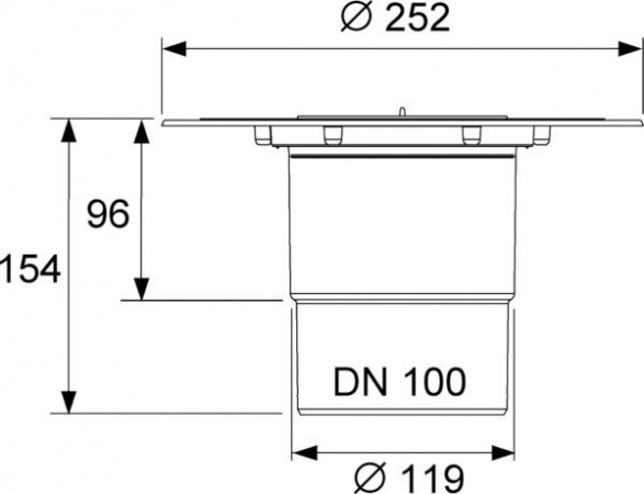 Сифон TECEdrainpoint S DN 100, вертикальный с универсальным фланцем Seal System, 3607600