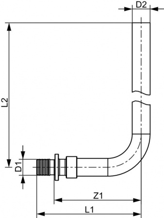Монтажная трубка TECEflex для подключения радиаторов конечная, 15 мм, медная никелированная
