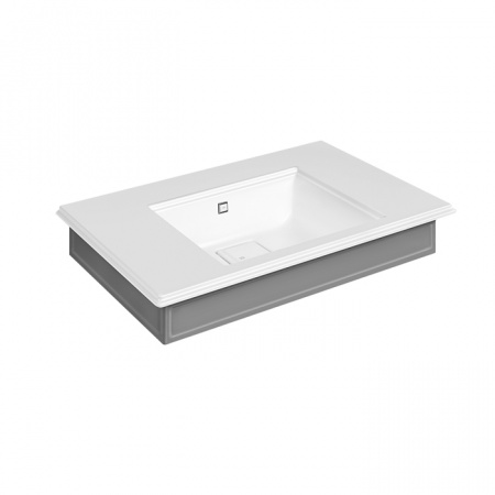 Gessi Eleganza Раковина-консоль накладная/подвесная 90х52 см с переливом и 3мя намеченными отв. под смеситель, 46814#800