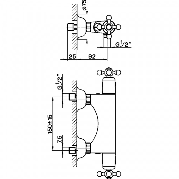 Термостатический смеситель для душа CISAL Arcana Ceramic AC00045121