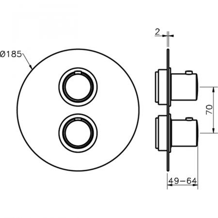 Термостатический смеситель с переключателем на 2 положения CISAL Slim SM0181002B