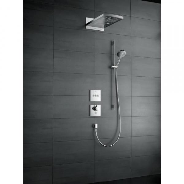 Термостат hansgrohe ShowerSelect Highfow для душа с отдельным выводом для ручного душа, стеклянный 15735400