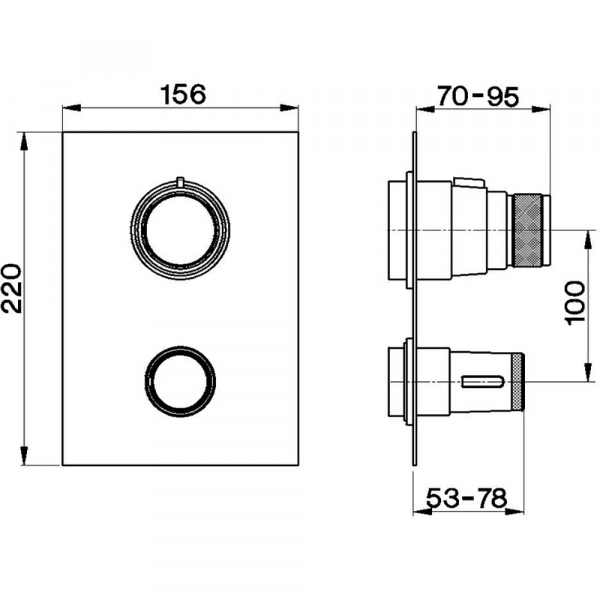 Встраиваемый термостатический смеситель с переключателем на 3 положения CISAL Less New ZA01850104