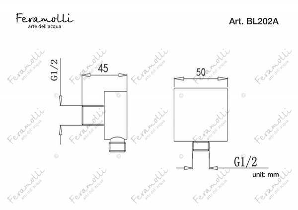 Подключение для шланга Feramolli BL202A, черный