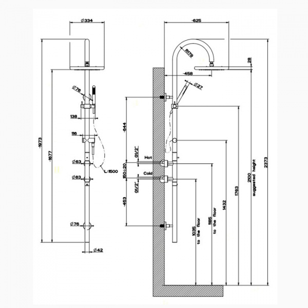 Gessi Goccia Термостатическая душевая система с верхним душем Ø306мм, 33973#299