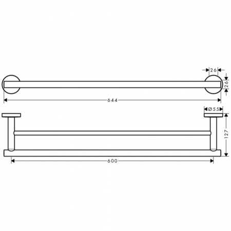 Двойной держатель для банных полотенец Hansgrohe Logis Universal 41712000