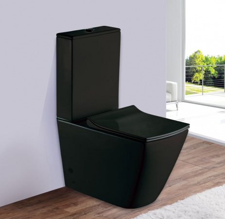 Унитаз подвесной DUERO-C (Matt Black). Размер: 670x370x875.