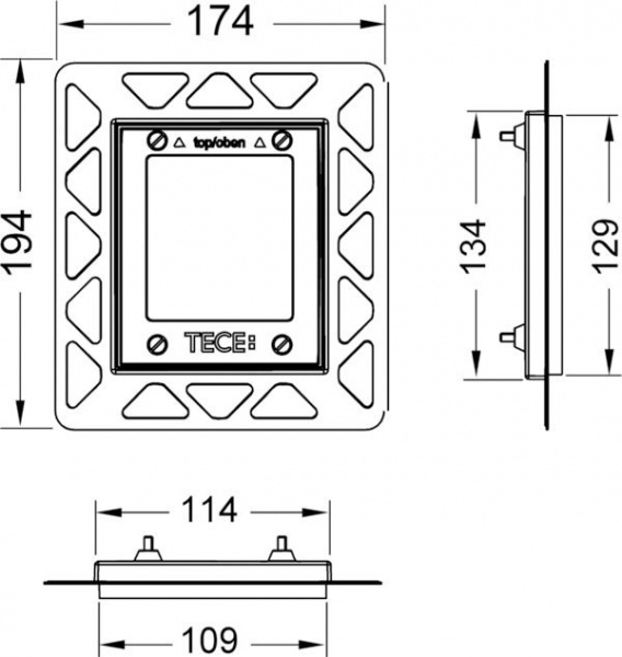 Монтажная рамка для установки панелей смыва писсуара на уровне стены (белый) TECE 9242646