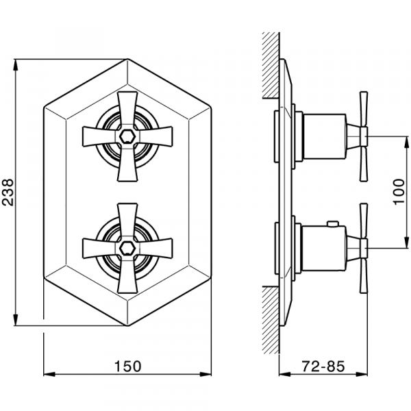 Встраиваемый термостатический смеситель с переключателем на 3 положения CISAL Cherie CX0192006T