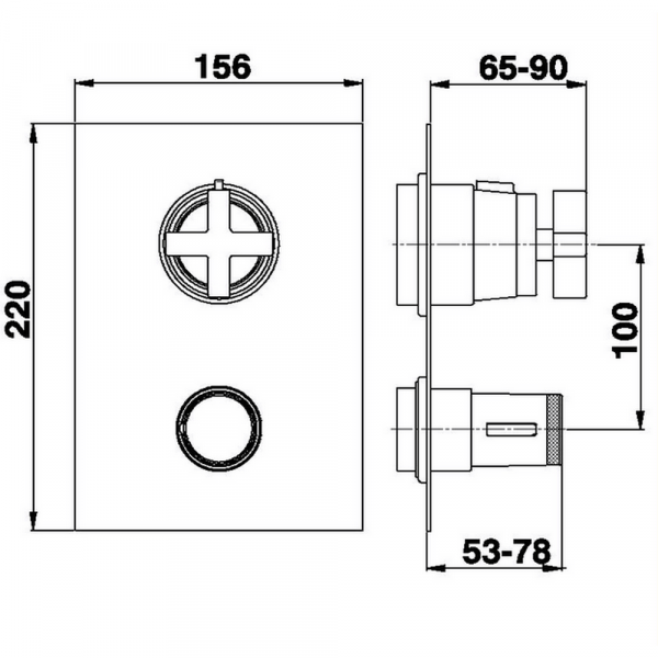 Встраиваемый термостатический смеситель с переключателем на 3 положения CISAL Barcelona BA01850321