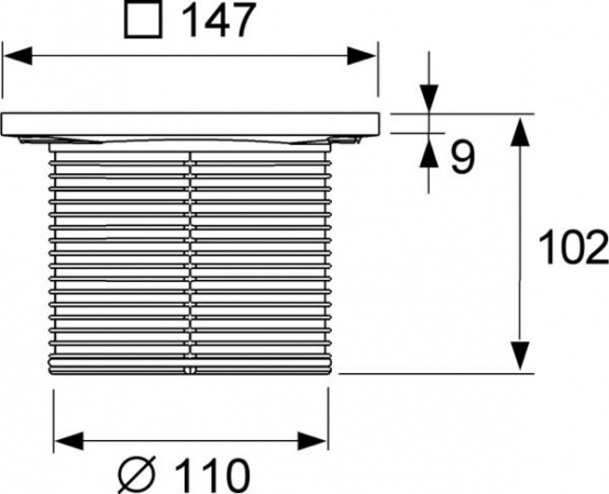 Декоративная решетка TECEdrainpoint S, 150 мм, в пластиковой рамке, с монтажным элементом, 3660003