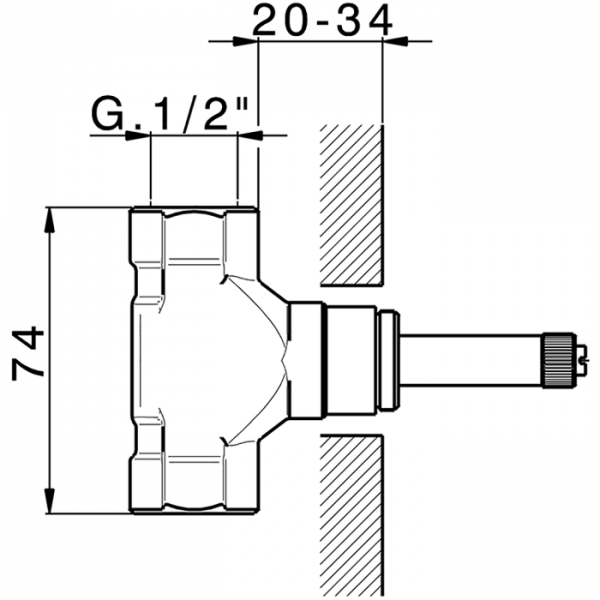 Встраиваемая часть запорного вентиля 1/2 CISAL Complementi ZA00332104