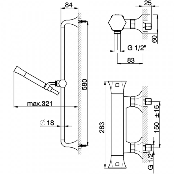 Термостатический смеситель для душа CISAL Cherie CES0101024
