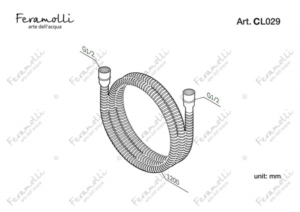 Шланг для душа Feramolli Tropicale CL029 (1200мм.), хром