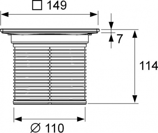 Декоративная решетка TECEdrainpoint S, 150 мм, в стальной рамке, с фиксаторами, с монтажным элементом, 3660010