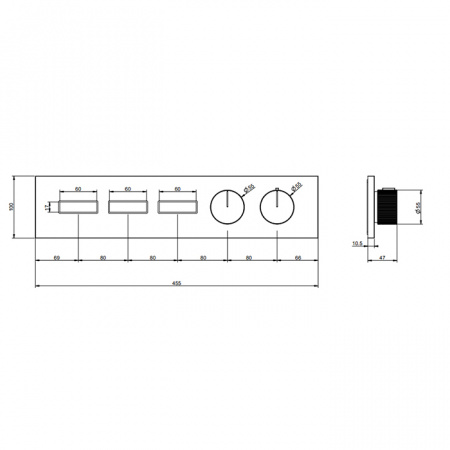 Gessi Hi-Fi Встраиваемые части для термостатического смесителя, 63014#031