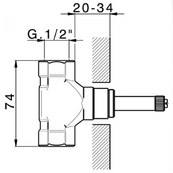 Встраиваемая часть запорного вентиля 1/2 CISAL Complementi ZA00332004