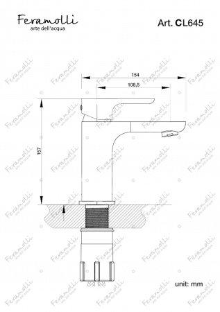 Смеситель для раковины Feramolli Pura CL645, хром