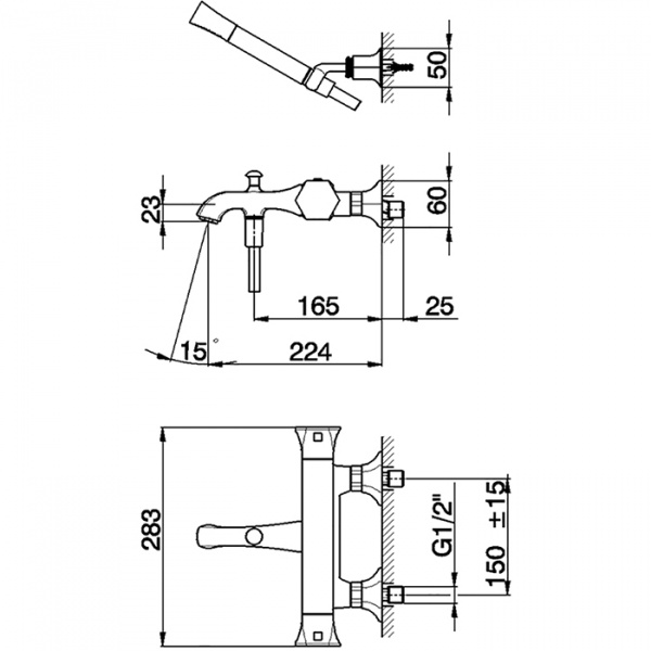 Термостатический смеситель для ванны CISAL Cherie CED2701021