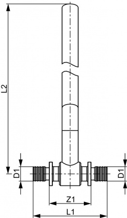 Монтажная трубка TECEflex для подключения радиаторов проходная, 15 мм, медная никелированная