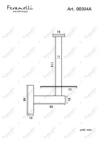 Бумагодержатель Feramolli Lugano BL304A, черный