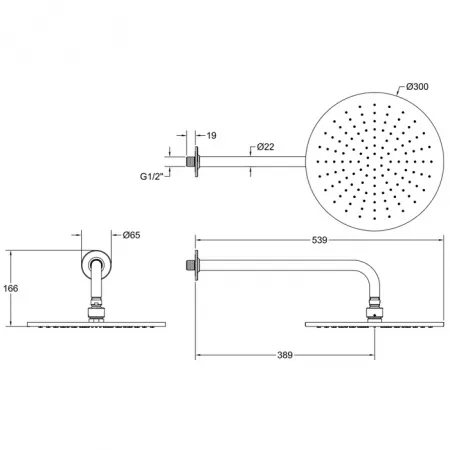 Gessi Inciso Shower Душевая головка шарнирная на 1/2” с защитой от налёта, 58248#299