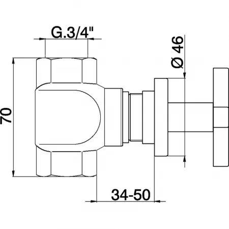 Запорный вентиль 3/4 CISAL Barcelona Quad BQ00030321