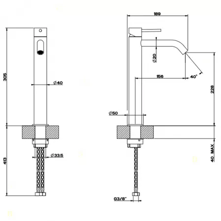 GESSI 316 Смеситель для раковины на 1 отверстие, 54006#239