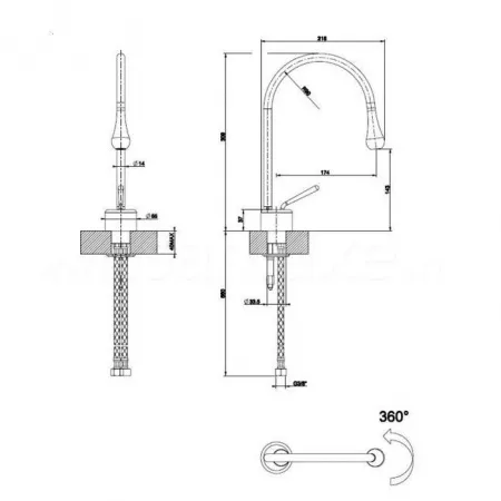 Gessi Goccia Смеситель для раковины на 1 отверстие, 33601#299